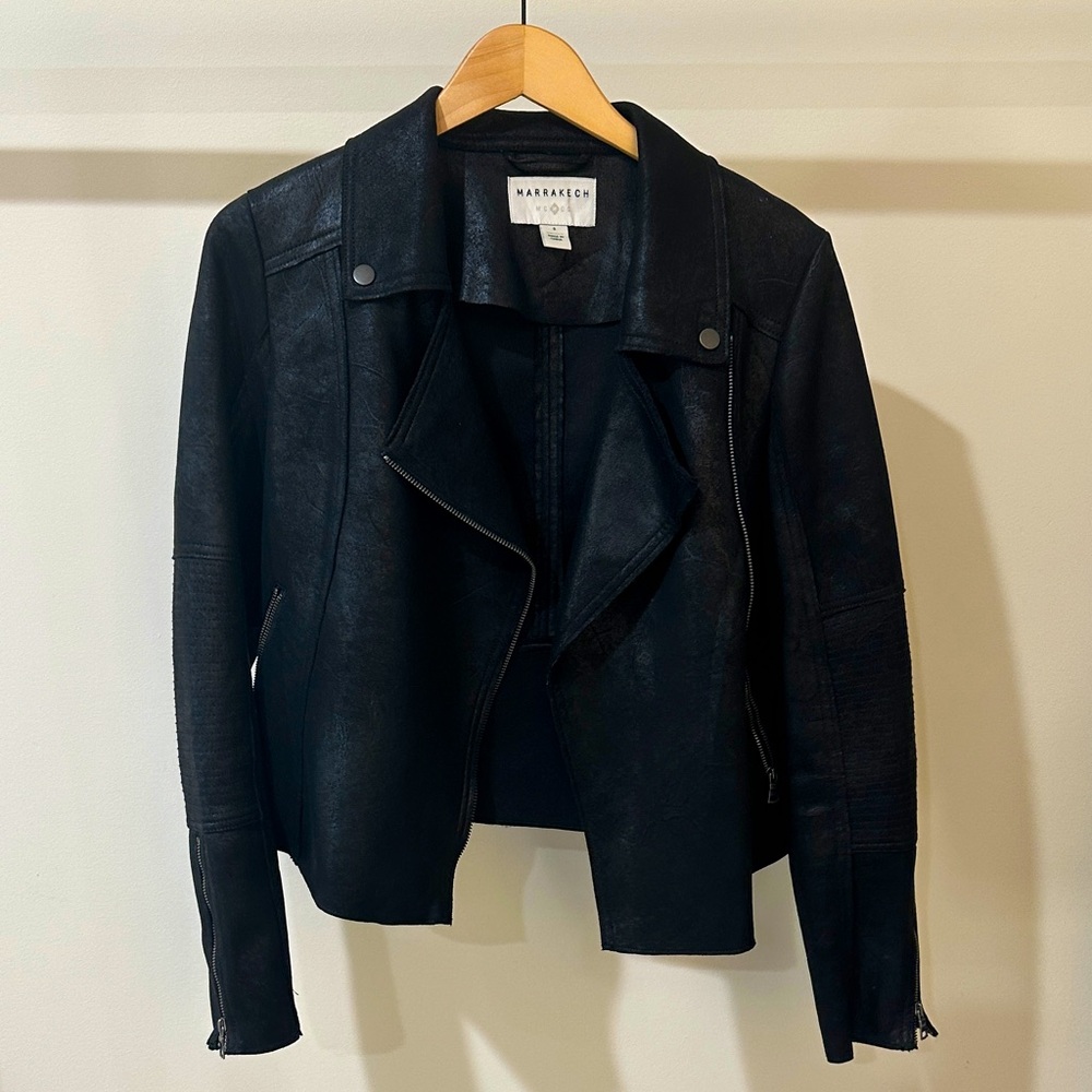 Marrakech Black Suede Women's Moto Jacket